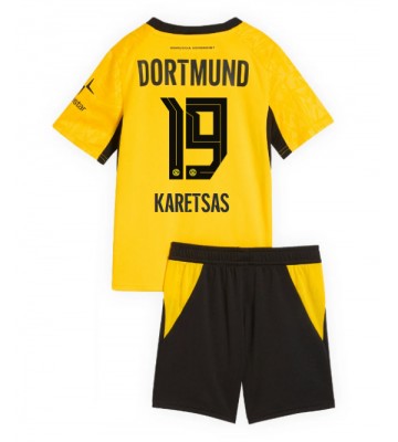 Borussia Dortmund Konstantinos Karetsas #19 Hjemmebanetrøje Børn 2026-27 Kortærmet (+ Korte bukser)